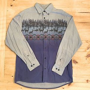 Cabela’s Chamois Button-Down w/ Whitetail Scene